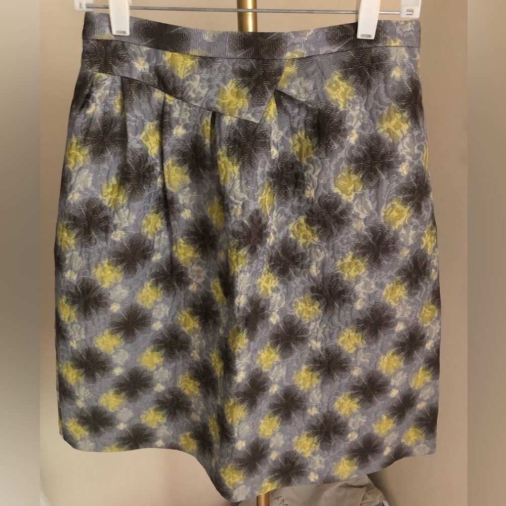 NWOT Peter Som Gray and Yellow Floral Skirt